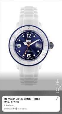 Ice Watch Swarovski Elements Blue Dial White Band Unisex 101978 Original Box